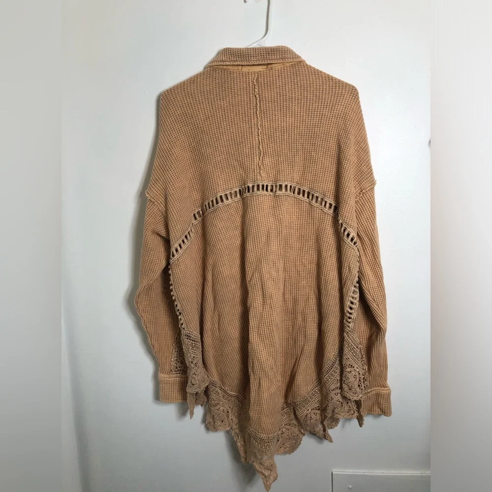 Oli & Hali Brown Button Down Shirt with Lace Details - Picture 4 of 5